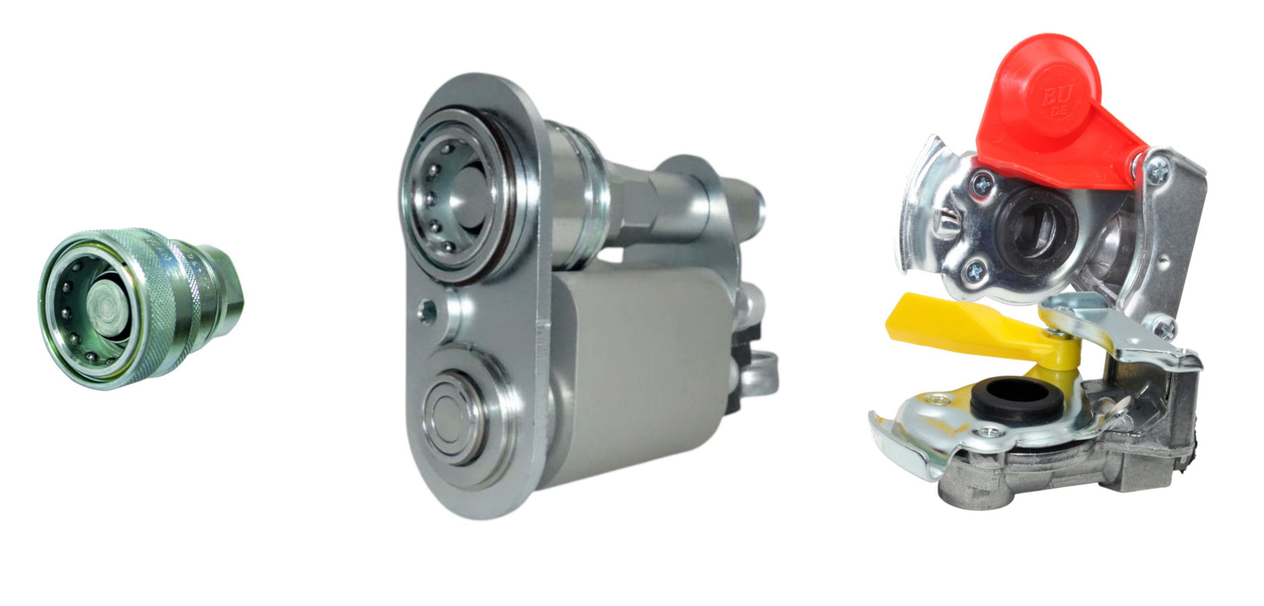 Coupleur simple ligne hydraulique, Coupleurs double ligne hydraulique et pneumatique